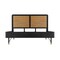 Armen Living Saratoga 3 Piece King Bedroom Set in Black Acacia Wood and Rattan SETSRBDKG3A - alternate 2